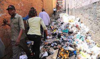 Garbage along an alley in a Nairobi Street